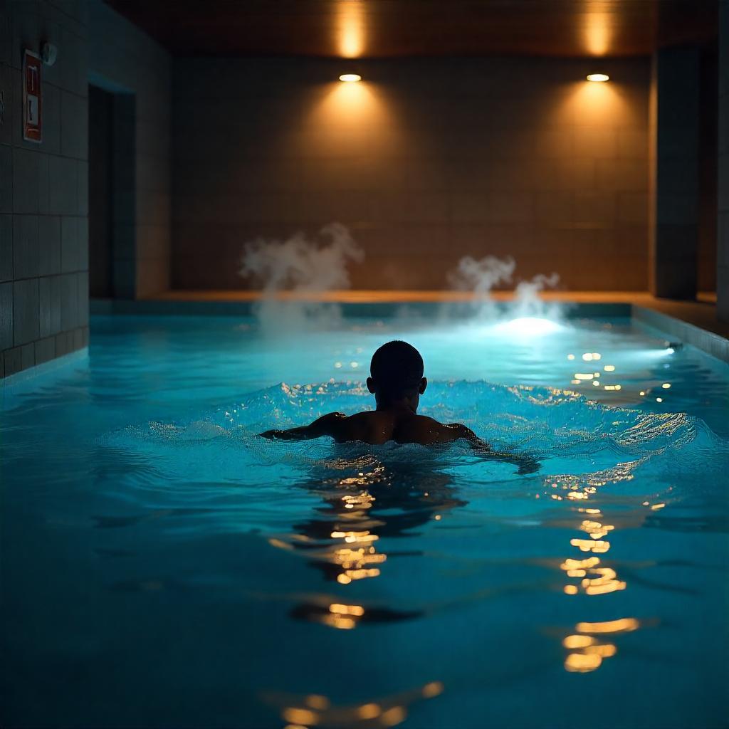 Uppvärmd inomhuspool för vattengympa
